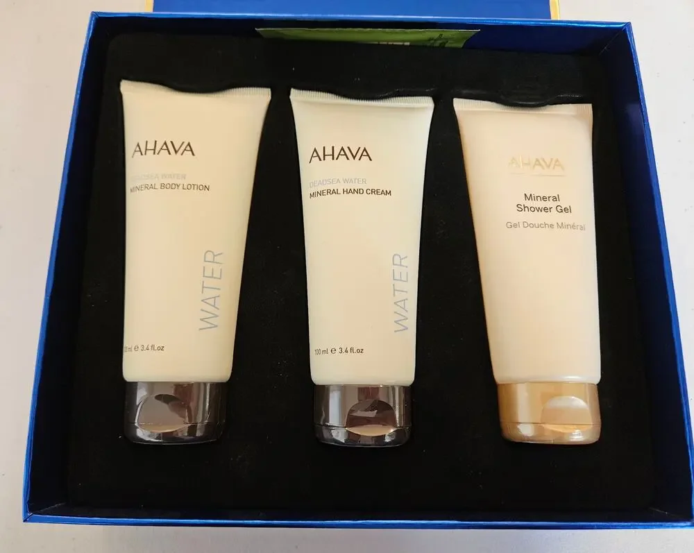 AHAVA Dead Sea Water Spa Gift Set NEW Body Lotion Hand Cream Shower Gel
